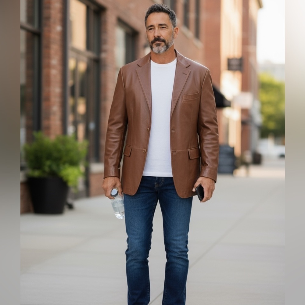 Stafford Leather Executive Jacket SZ L
